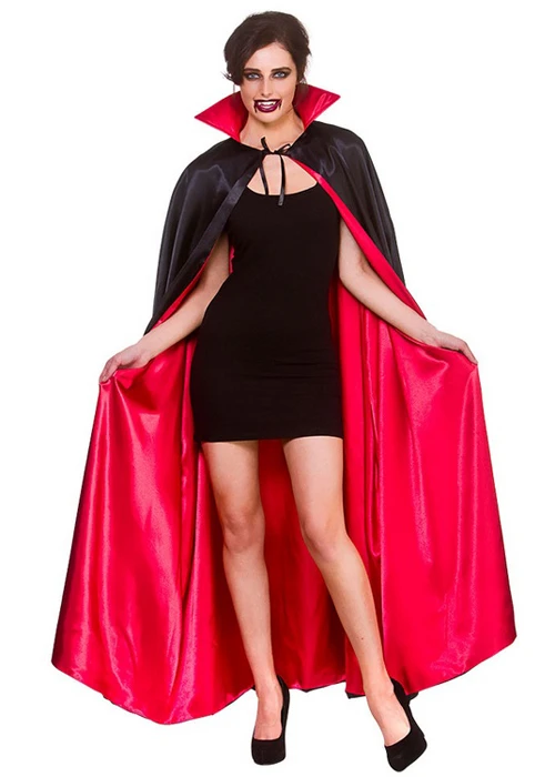 Adult Deluxe Satin Vampire Cape With Collar 3 Adult Deluxe Satin Vampire Cape With Collar