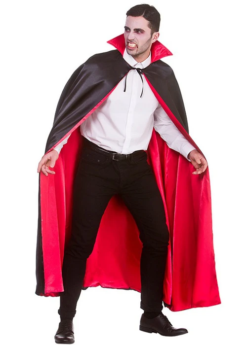 Adult Deluxe Satin Vampire Cape With Collar 5 Adult Deluxe Satin Vampire Cape With Collar - Image 3