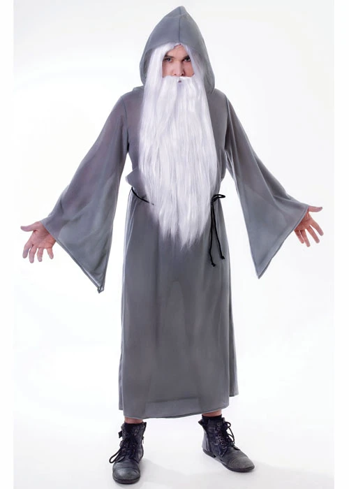 Adult Gandalf Style Grey Wizard Robe Costume 2 Adult Gandalf Style Grey Wizard Robe Costume