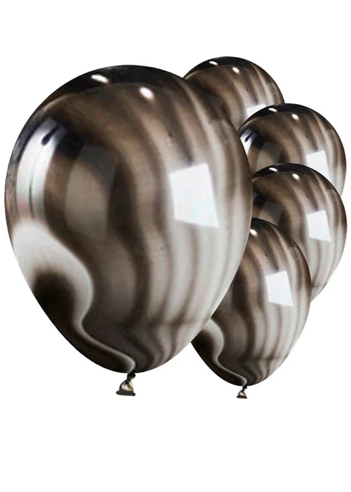 Halloween Black Marble Party Balloons Pack 5 3 Halloween Black Marble Party Balloons Pack 5