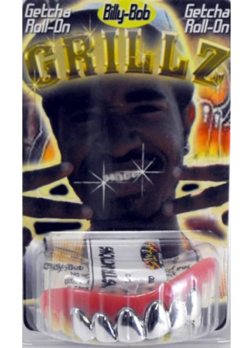 Suicide Joker Style Deluxe Silver Fake Teeth 4 Suicide Joker Style Deluxe Silver Fake Teeth - Image 2