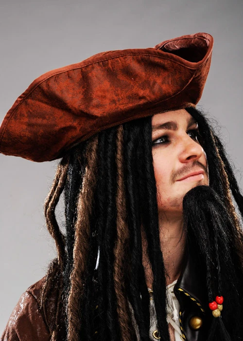 Jack Sparrow Style Brown Pirate Hat 4 Jack Sparrow Style Brown Pirate Hat - Image 2