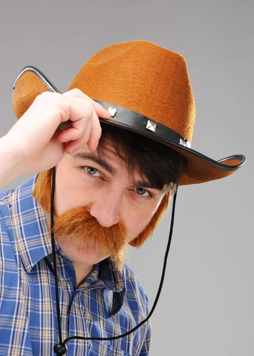 Mens Western Brown Studded Cowboy Hat 3 Mens Western Brown Studded Cowboy Hat