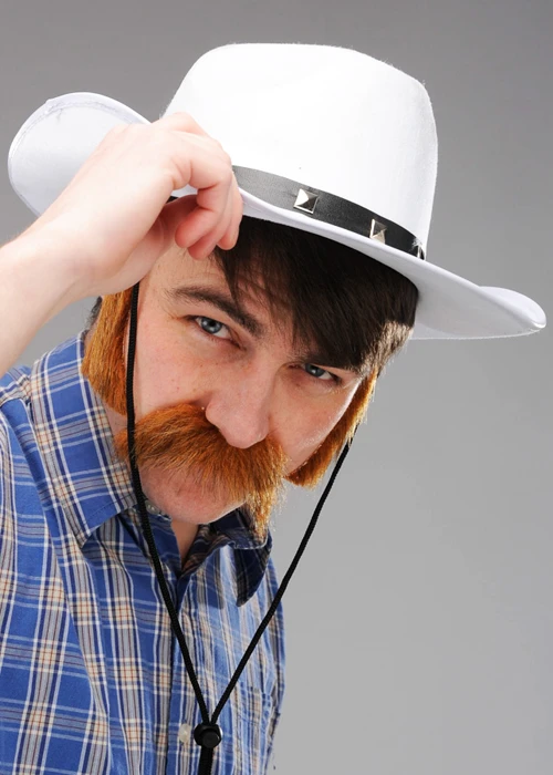 Mens Western White Felt Cowboy Hat 3 Mens Western White Felt Cowboy Hat