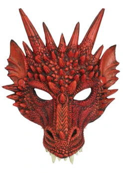 Deluxe Red Dragon Half Face Mask