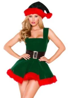Womens Christmas Deluxe Head Elf Costume -Halloween Fans Shop C188 elf costume 01
