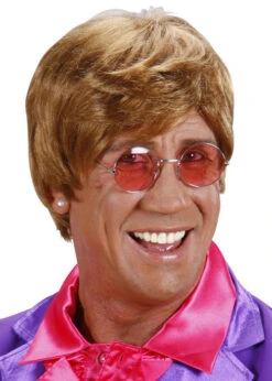 Mens Elton John Style Auburn Wig