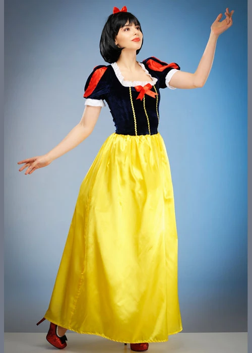 Womens Long Snow White Style Costume 3 Womens Long Snow White Style Costume