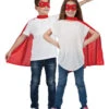 Kids Size Red Superhero Cape With Eyemask 1 Kids Size Red Superhero Cape With Eyemask -Halloween Fans Shop EGB 4109 R rs
