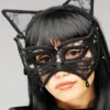 Black Lace Cat Masquerade Eye Mask 2 Black Lace Cat Masquerade Eye Mask -Halloween Fans Shop EM329 black lace cat eyemask