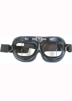 1940's Biggles Pilot Deluxe Black Flying Goggles