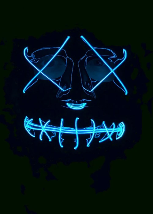 The Purge Style Blue Light Up LED Face Mask 4 The Purge Style Blue Light Up LED Face Mask - Image 2