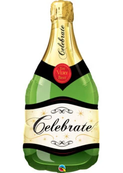 Inflated Celebrate Champagne Bottle Shape Helium Balloon