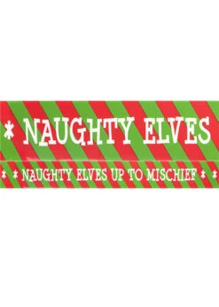 Christmas Naughty Elf Caution Tape Decoration