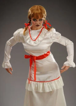 Womens Annabelle Style Long Evil Doll Costume 10 Womens Annabelle Style Long Evil Doll Costume -Halloween Fans Shop adult annabelle doll costume 79007 03
