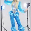 Womens 1970s Blue And Silver Abba Style Costume
