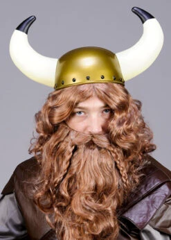 Adult Size Plastic Viking Helmet With Horns