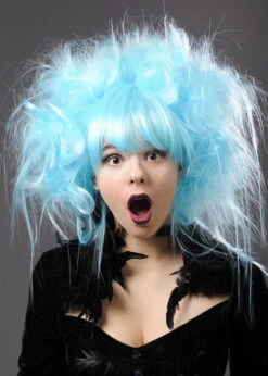 Womens Turquoise Aqua Blue Zombie Wig