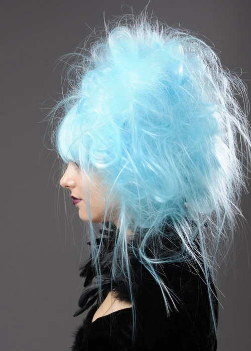 Womens Turquoise Aqua Blue Zombie Wig 4 Womens Turquoise Aqua Blue Zombie Wig - Image 2