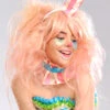 Womens Deluxe Candy Floss Pink Clown Wig -Halloween Fans Shop backcombed pink wig