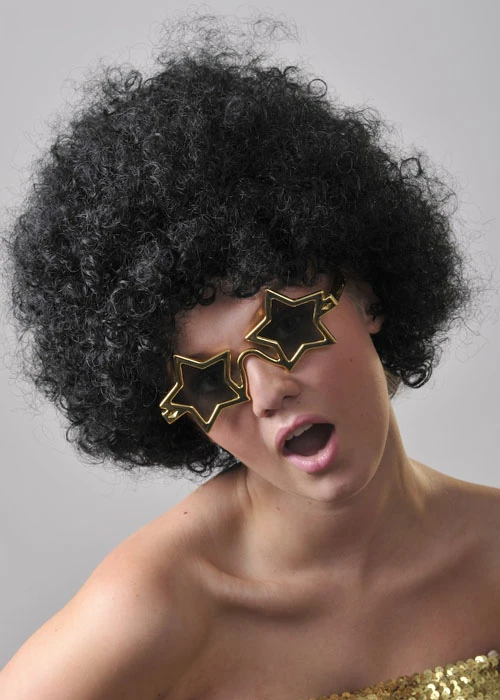 70s Disco Black Afro Curly Pop Wig 3 70s Disco Black Afro Curly Pop Wig