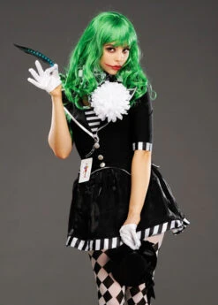Womens Black And White The Joker Mime Costume -Halloween Fans Shop black and white joker costume 03