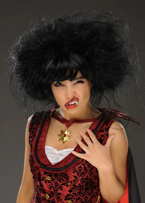 Womens Gothic Black Backcombed Vampire Wig 4 Womens Gothic Black Backcombed Vampire Wig - Image 2