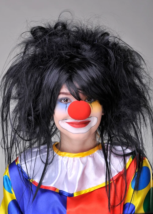Womens Big Black Circus Clown Wig 5 Womens Big Black Circus Clown Wig - Image 3