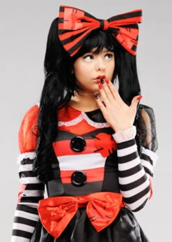 Womens Halloween Gothic Black Broken Doll Wig