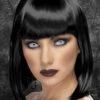 Ladies Black Gothic Blunt Bob Wig 1 Ladies Black Gothic Blunt Bob Wig -Halloween Fans Shop black gothic blunt bob wig