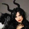 Black Maleficent Style Horns On Headband -Halloween Fans Shop black maleficent horns on headband