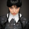 Wednesday Addams Style Black Plaited Wig With Fringe -Halloween Fans Shop black wednesday addams wig