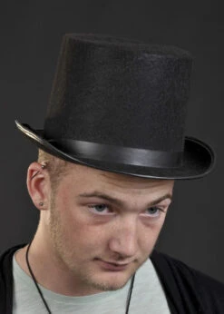 Victorian Black Felt Top Hat