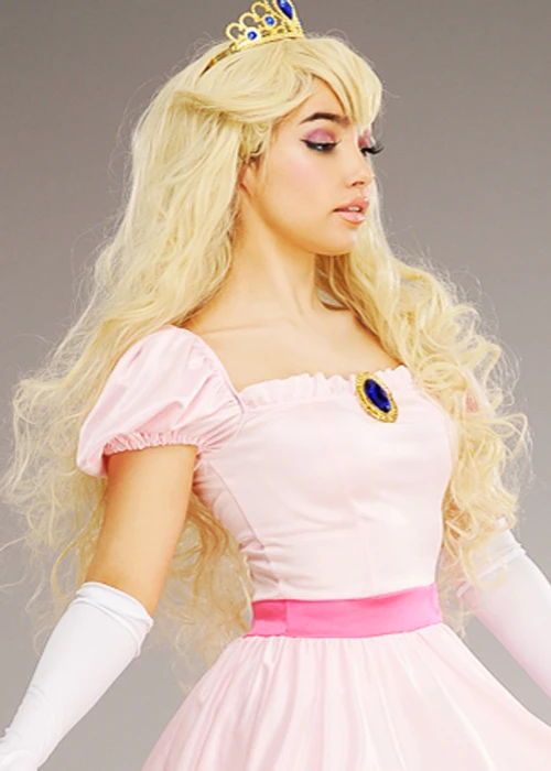 Womens Princess Peach Style Long Blonde Wig 5 Womens Princess Peach Style Long Blonde Wig - Image 3