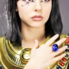Cleopatra Blue Jewel Ring -Halloween Fans Shop blue cleopatra jewel ring ba432
