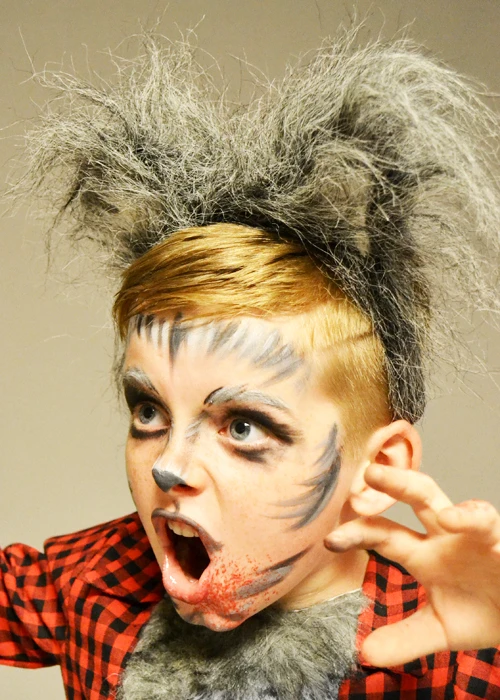 Childrens Grey Werewolf Halloween Wolf Boy Ears 4 Childrens Grey Werewolf Halloween Wolf Boy Ears - Image 2