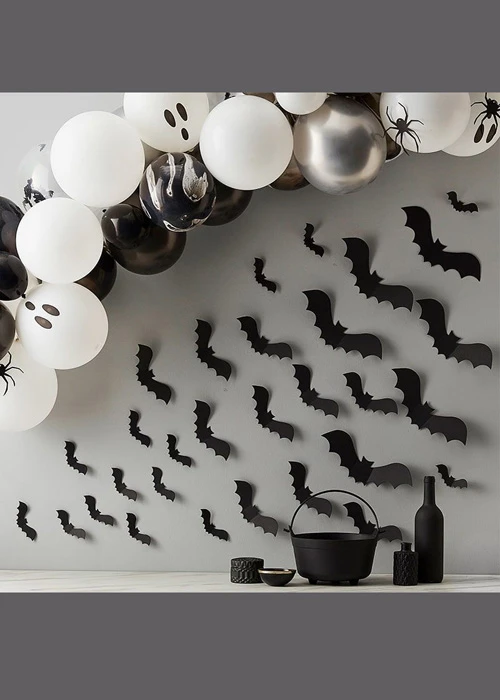 Halloween Gothic Black Bat Wall Decorations Pack 30 3 Halloween Gothic Black Bat Wall Decorations Pack 30