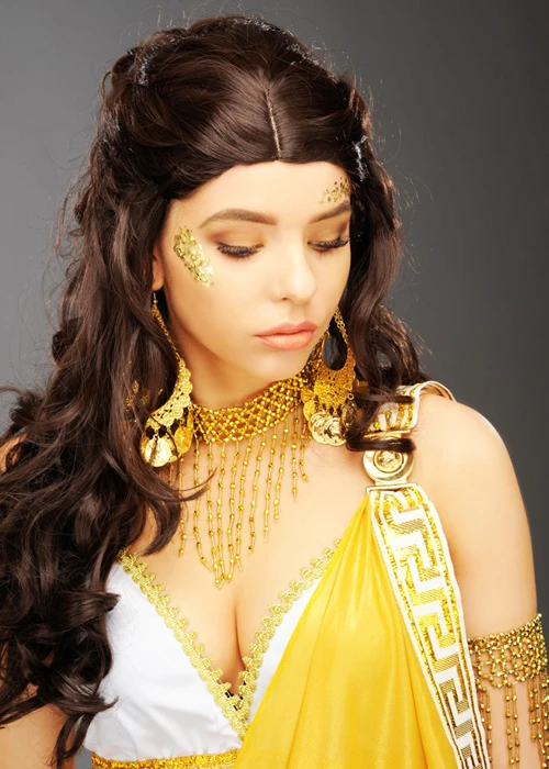 Womens Deluxe Brown Greek Goddess Wig 4 Womens Deluxe Brown Greek Goddess Wig - Image 2