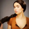Womens Lara Croft Style Long Brown Plaited Wig