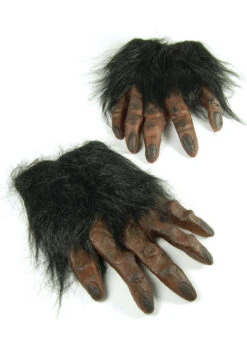 Brown Hairy Hands Werewolf Gloves