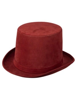 Halloween Voodoo Witch Doctor Burgundy Top Hat -Halloween Fans Shop burgundy voodoo top hat 03