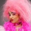 Candy Pink Backcombed Pantomime Dame Wig -Halloween Fans Shop candy pink back combed panto dame wig