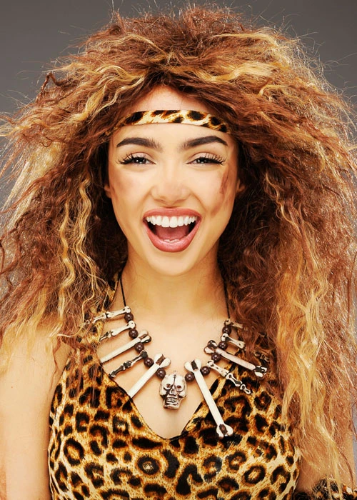 Womens Wild Cavewoman Curly Brown Wig 6 Womens Wild Cavewoman Curly Brown Wig - Image 4