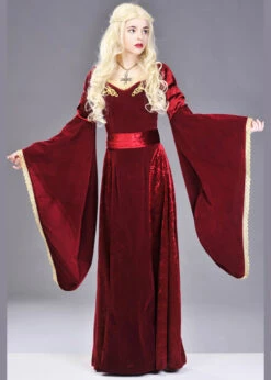 Womens Cersei Lannister Style Medieval Costume 5 Womens Cersei Lannister Style Medieval Costume -Halloween Fans Shop cersie lannister costume 01