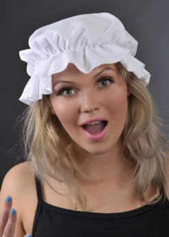 Medieval Wench Ladies White Mob Cap Hat