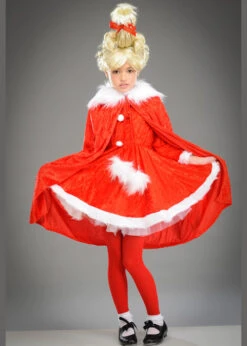 Childrens Size The Grinch Style Cindy Lou Who Costume 9 Childrens Size The Grinch Style Cindy Lou Who Costume -Halloween Fans Shop childrens cindy lou who costume ST219 02