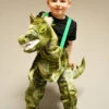 Kids Green Ride On Dinosaur Costume With Sound And Light -Halloween Fans Shop childrens ride on dinosaur costume
