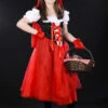 Childrens Long Red Riding Hood Costume 1 Childrens Long Red Riding Hood Costume -Halloween Fans Shop childs long red riding hood costume