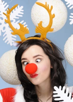 Reindeer Antlers With Ears On Headband