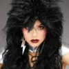 1970s Glam Rock Kiss Style Black Rockstar Wig